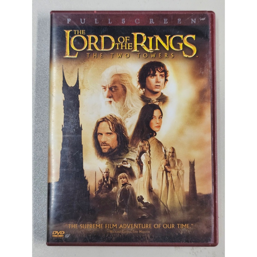 Lord of the Rings The Two Towers DVD Fullscreen 2-Disc Set 2002 Peter Jackson